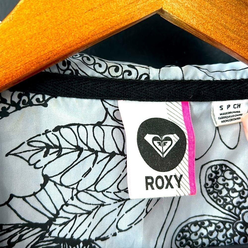 Roxy charcoal black Double Breasted Pea Coat Hooded Jacket Size petite small - Picture 3 of 5